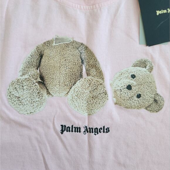 Palm Angeles Bear Loose Tee Baby Pink Designer Unisex Streetwear Grunge Relaxed - Picture 4 of 8